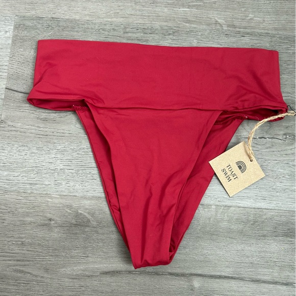 Toast Swim Banded Waist Bikini Bottom Red Size Small Women’s NWT - Picture 3 of 6
